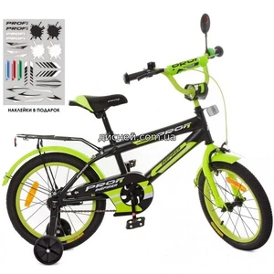 Велосипед детский PROF1 18д. SY1851 Inspirer, черно-салатовый